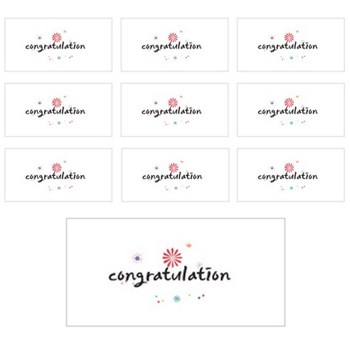 블루산업 센스만점 캘리그라피 용돈 봉투, congratulation, 10개입