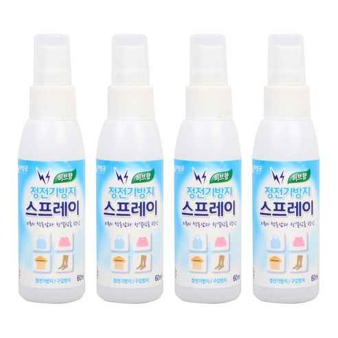 리빙굿 정전기방지 스프레이 허브향, 60ml, 4개입