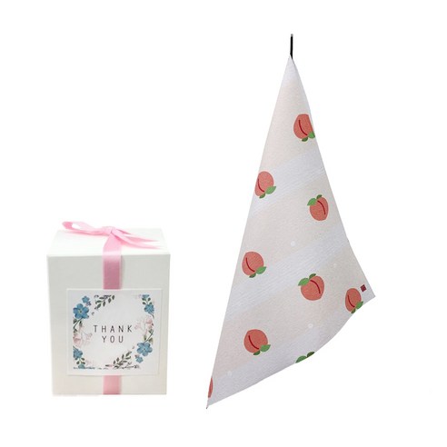 삼육오데이 DIY 돌답례품 수건 10p + 박스 10p + 리본 핑크 12p + 땡큐스티커 12p, 피치피치, 1세트