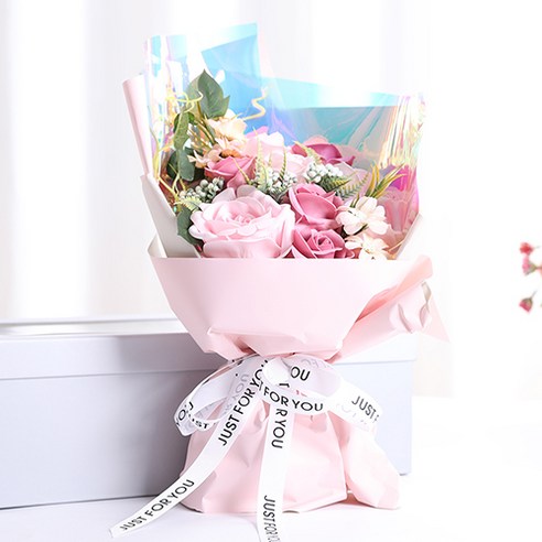메이코글로벌 조화 비누꽃 꽃다발 속삭임, 핑크