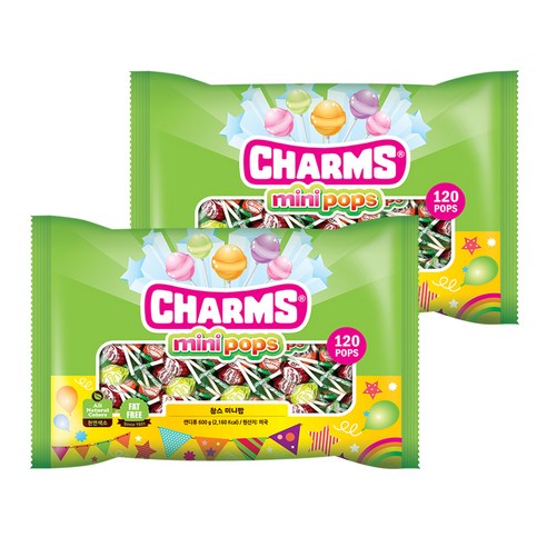 참스 미니팝 캔디 120p, 600g, 2개입