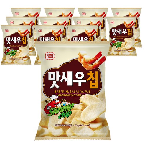 코스모스제과 맛새우칩, 56g, 12개