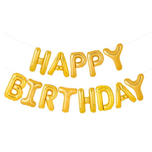 파티팡 은박풍선세트 HAPPY BIRTHDAY, 골드, 2세트