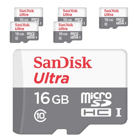 샌디스크 울트라 마이크로SD메모리 6p SDSQUNS-016G, 16GB, 6개