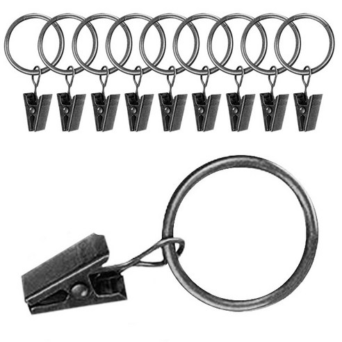 아이프렌즈 메탈릭 커튼 집게링 32mm, 그레이, 10개입