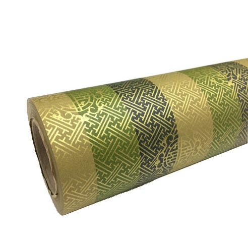 헬로우닝닝 종이 롤포장지 색동 53cm x 20M, 그린, 1개