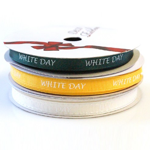 톡톡팬시 굿즈 WHITE DAY 프린팅 포장리본 3p 세트, NO22, 13.5m