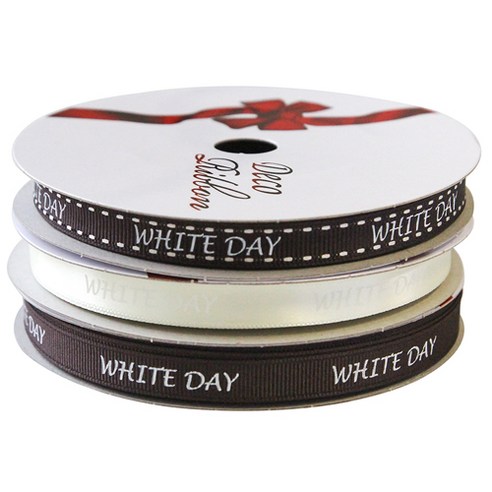 톡톡팬시 굿즈 WHITE DAY 프린팅 포장리본 3p 세트, NO4, 13.5m
