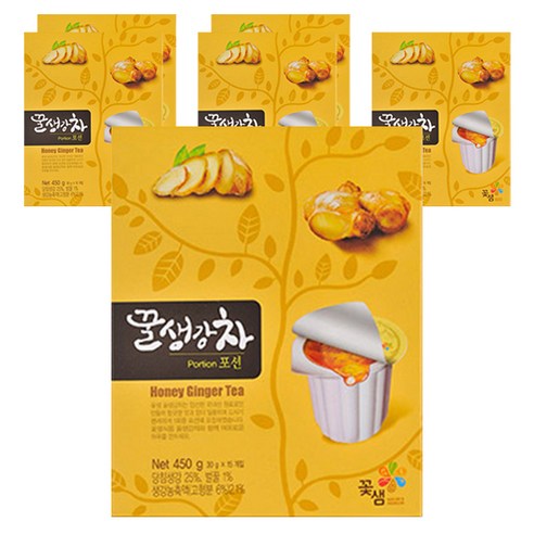 꽃샘 꿀생강차 포션 15p, 30g, 15개입, 6개
