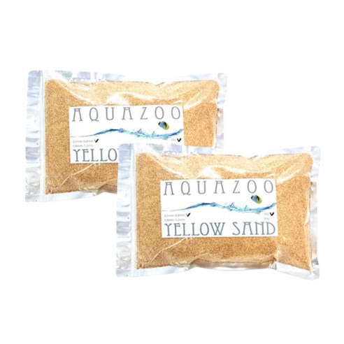AQUAZOO 어항용 바닥재 0.5~0.8mm 2kg, YELLOW SAND, 2개