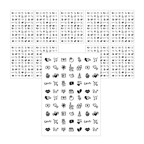 삼육오문방구 오려쓰는 데코스티커, 라인, 10개입