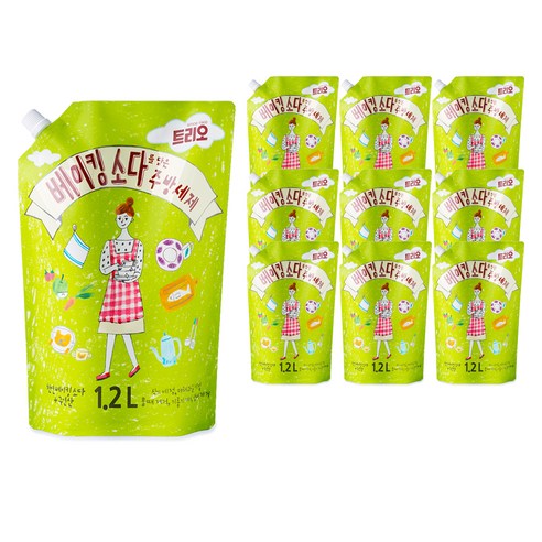 트리오 베이킹소다를 담은 주방세제, 1.2L, 10개