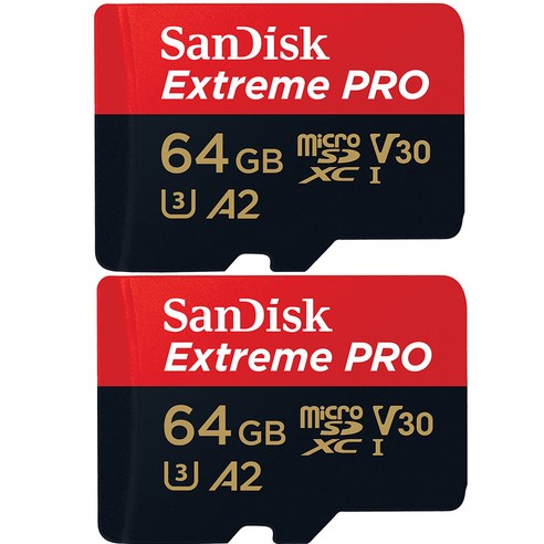 샌디스크 익스트림프로 마이크로SD SDSQXCY-064G 2p, 64GB, 2개