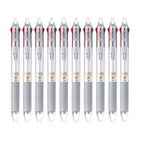 파이롯트 프릭션 슬림 3색 다색펜 0.38mm, 10개, 실버