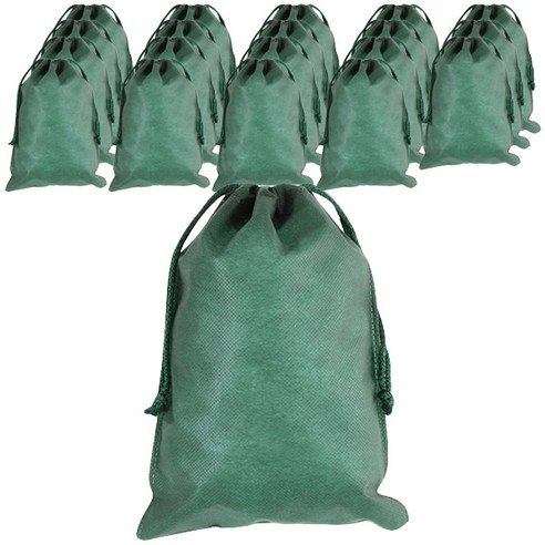 봄91 끈조리개 부직포백 20 x 28 cm, 그린, 20개입