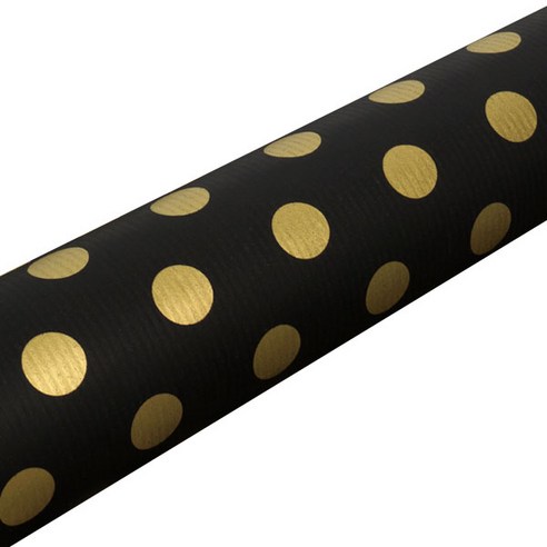 솔로몬샵 디자인랩 골드도트 종이 롤포장지 20m, 블랙, 1개