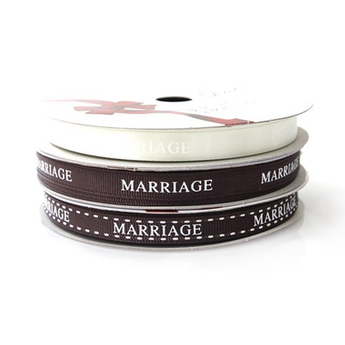 톡톡 팬시굿즈 MARRIAGE 프린팅 포장리본 세트, NO4(C4크림색, G58진밤, G58진밤), 13.5m