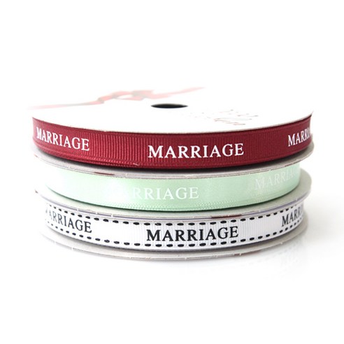 톡톡 팬시굿즈 MARRIAGE 프린팅 포장리본 세트, NO15(C15배추색, G35작색, G2화이트), 13.5m
