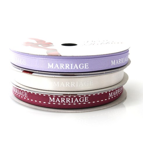 톡톡 팬시굿즈 MARRIAGE 프린팅 포장리본 세트, NO5(C5상아색, G27보라, G55와인), 13.5m