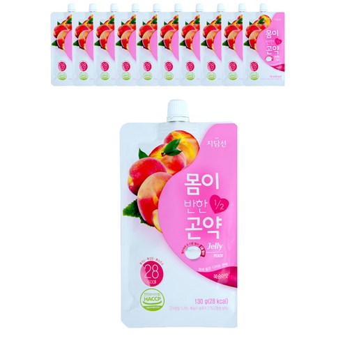 자담선 몸이반한 곤약젤리 디저트 복숭아 맛, 130ml, 11개