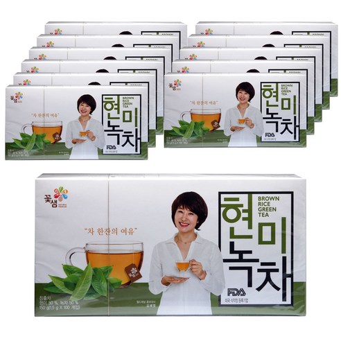 꽃샘 현미녹차 100T, 1.5g, 100개입, 12개