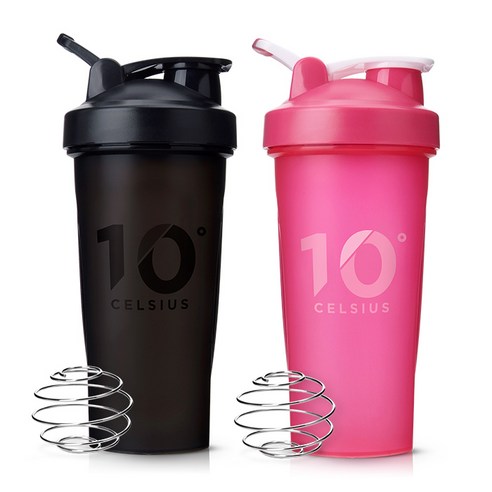 10도씨 블렌딩 쉐이커 보틀, 블랙 + 핑크, 600ml