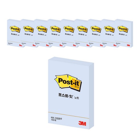 포스트잇 노트 656 51 x 76 mm, 크림블루, 100매, 10개