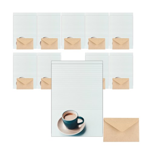 삼육오데이 디자인편지세트 편지지 20p + 봉투 10p, 커피한잔, 1세트