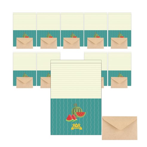 삼육오데이 디자인편지세트 편지지 20p + 봉투 10p, 워터멜론, 1세트