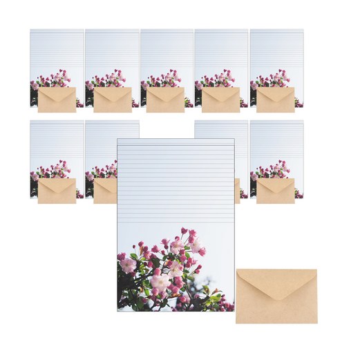 삼육오데이 디자인편지세트 편지지 20p + 봉투 10p, 청량한꽃, 1세트