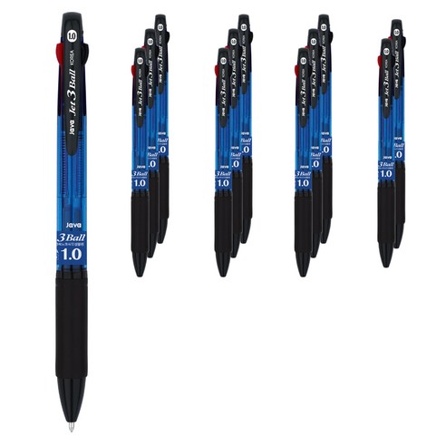 자바펜 제트 3볼 볼펜 1.0mm, 블루, 12개입