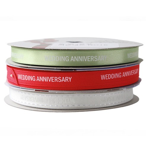 톡톡팬시 WEDDING ANNIVERSARY 프린팅 포장리본 세트, NO16, 13.5m