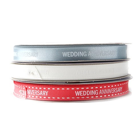 톡톡팬시 WEDDING ANNIVERSARY 프린팅 포장리본 세트, NO29, 13.5m