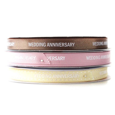톡톡팬시 WEDDING ANNIVERSARY 프린팅 포장리본 세트, NO24, 13.5m