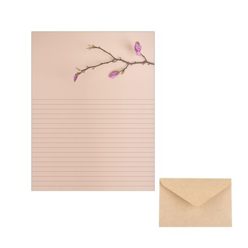 삼육오데이 디자인 편지세트 편지지 20p + 봉투 10p, 꽃봉우리, 1세트