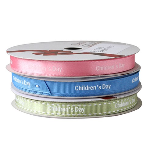 톡톡팬시굿즈 Children''s Day 프린팅 포장리본 3p 세트, NO51, 13.5m