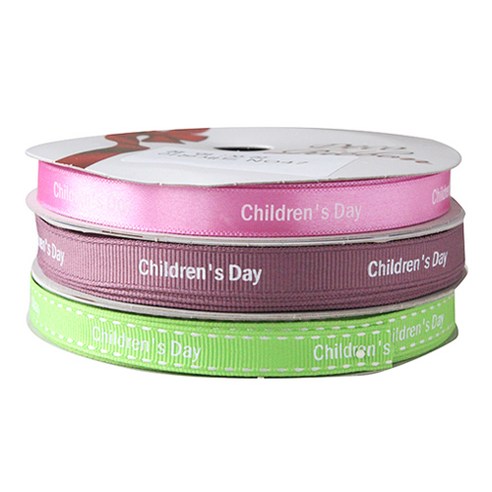 톡톡팬시굿즈 Children''s Day 프린팅 포장리본 3p 세트, NO47, 13.5m