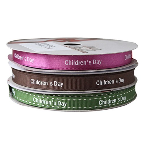 톡톡팬시굿즈 Children''s Day 프린팅 포장리본 3p 세트, NO44, 13.5m