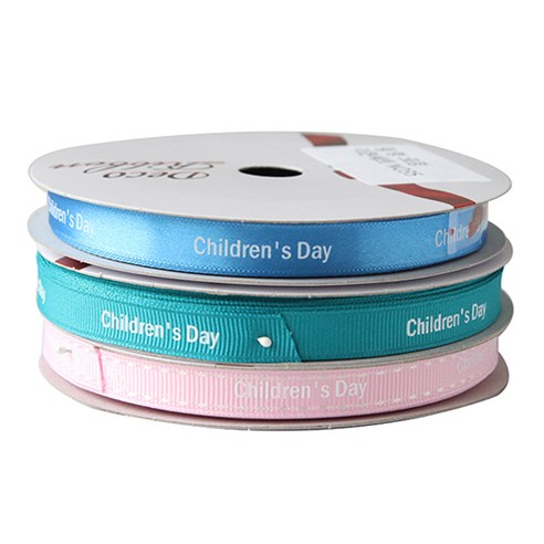 톡톡팬시굿즈 Children''s Day 프린팅 포장리본 3p 세트, NO35, 13.5m