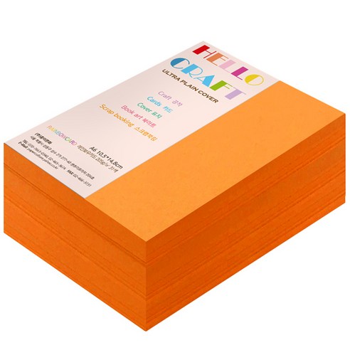 종이문화 두꺼운양면 카드지 레인보우카드 No.27 오렌지, A6, 360매