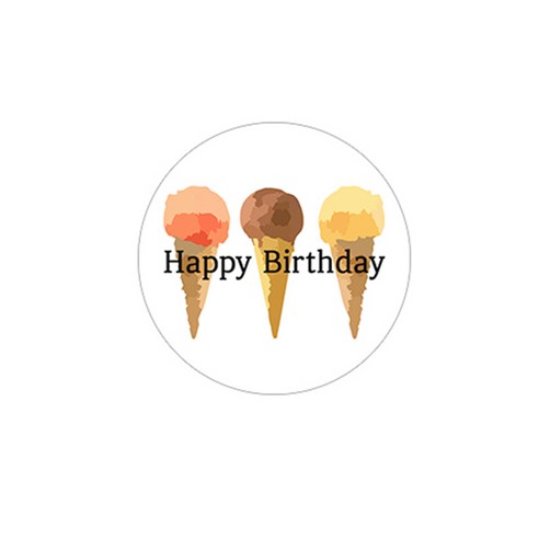 삼육오문방구 레터링 스티커, 아이스크림 (Happy Birthday), 60개입
