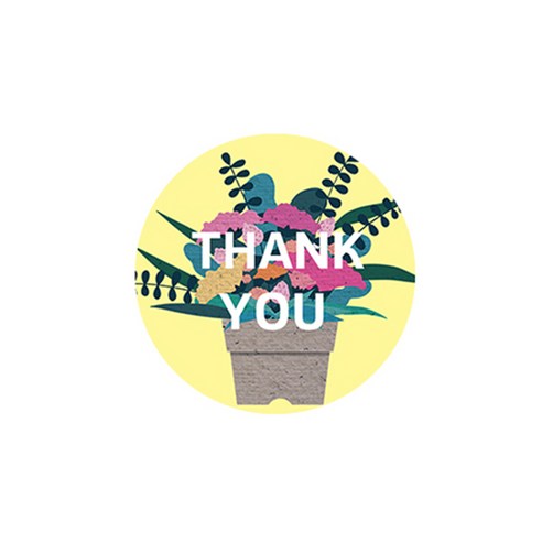 삼육오문방구 레터링 스티커, 화분(THANK YOU), 60개입