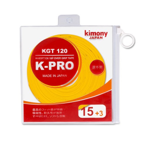 키모니 배드민턴 하이 소프트 EX 오버그립 18P KGT120, 옐로우