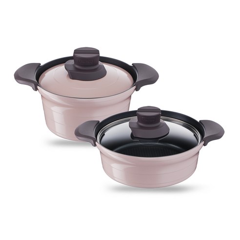 테팔 트레져 IH 인덕션 냄비세트 2종, 혼합 색상, 전골 냄비 24cm + 찌개 20cm