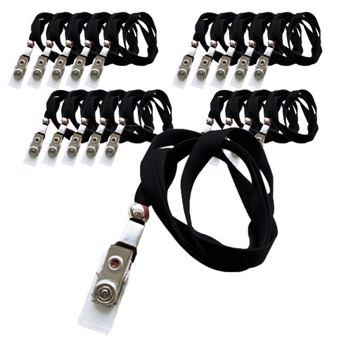 옹달샘 멀티크립 대 명찰줄 9mm, 검정색, 20개입