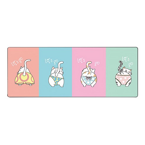DM 알럽컴 큐트 마우스 장패드 800 x 300 x 3 mm, 컬러고양이, 1개