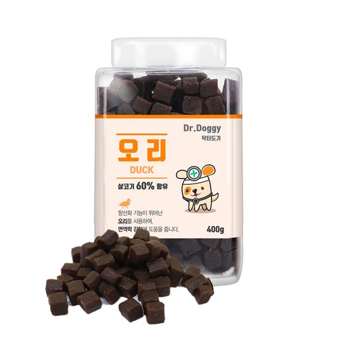닥터도기 져키 반려견 간식, 오리고기맛, 400g, 1개