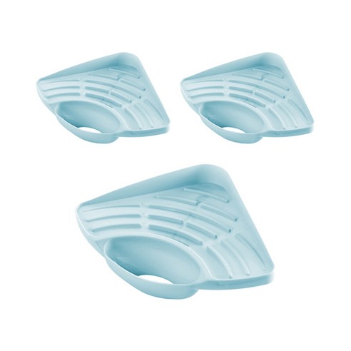 블럭마트 주방 싱크대 코너선반 수세미걸이, 스카이블루, 3개