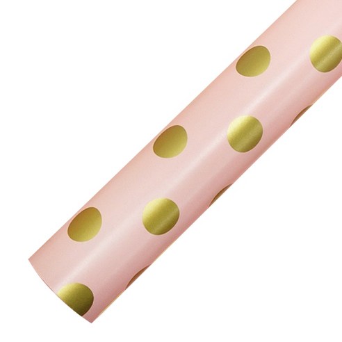 포포팬시 빅도트 종이포장지 20m, 핑크, 1개