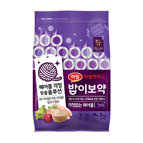하림펫푸드 전연령 밥이보약 고양이사료, 닭, 2kg